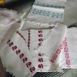 4 db régi házivászon futó terítő dísztörölköző "rúdra való kendő" fotó