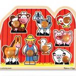 Melissa & Doug Fa készségfejlestő játék, Puzzle fogantyúval Farm fotó