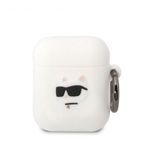 Karl Lagerfeld 3D Logo NFT Choupette Head Apple AirPods 1/2 szilikon tok fehér (KLA2RUNCHH) fotó
