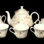 APRÓ VIRÁGOS MINTÁVAL PORCELÁN TEÁS SZETT 5 SZEMÉLYRE X fotó