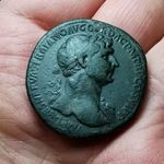 Trajanus 98-117 Sestertius nagyon ritka hátlap! S P Q R OPTIMO PRINCIPI / S.C 27, 20gr RIC 598 fotó