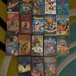 Tizennyolc darabos műsoros videó kazetta VHS mesefilm csomag gyűjteményből fotó