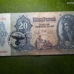 20 PENGŐ 1941. JANUÁR 15. - HOROGKERESZTES FELÜLBÉLYEGZETT! - 11. fotó