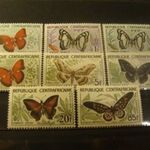 Közép-Afrikai Köztársaság használatlan** sor 1960 kat.ár 11 euro Lepkék fotó