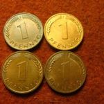 Német 1 pfennig 1950 DFGJ teljes sor, főleg aUNC-UNC-ok /1950 G EF/ fotó