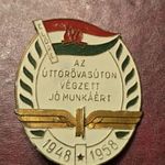 Az Úttörővasúton végzett jó munkáért 1948-1958 jelvény fotó