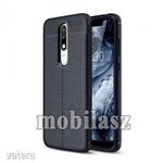 NOKIA 5.1 Plus, OTT! LEATHER mobiltok, Sötétkék fotó