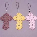 Horgolt kereszt (8, 5 cm) SÁRGA fotó