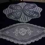 2db KÉZZEL HORGOLT CSIPKETERÍTŐ, TERÍTŐ, ASZTALKÖZÉP KOMÓD FUTÓ 67x37 cm, 71 cm fotó