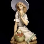 VIRÁGOS KOSÁR MELLETT ÜLŐ LÁNY ... LLADRO NAO PORCELÁN SZOBOR X fotó
