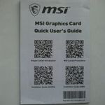 Msi graphics card quick user's guide angol nyelvű 1 FT-RÓL NMÁ! fotó