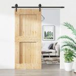 tömör fenyőfa tolóajtó fémszerelék szettel 90 x 210 cm fotó