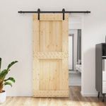 tömör fenyőfa tolóajtó fémszerelék szettel 90 x 210 cm fotó