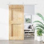 tömör fenyőfa tolóajtó fémszerelék szettel 90 x 210 cm fotó