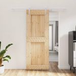 tömör fenyőfa tolóajtó fémszerelék szettel 80 x 210 cm fotó