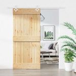tömör fenyőfa tolóajtó fémszerelékszettel 90 x 210 cm fotó