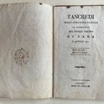 Tancredi; melo-dramma eroico- Opera eredeti szövegkönyve (1822) fotó