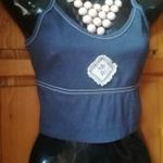 GARDRÓBVÁSÁR/ BLOSH AMSTERDAM SZUPER RUGALMAS KIS FARMERHATÁSÚ PÁNTOS TOP/CROP TOP fotó