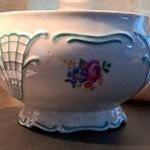 Antik porcelán virágmintás kaspó fotó