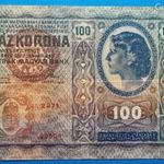 1912 -es 100 Korona bankó Magyar kiadás Magyar felülbélyegzéssel - Osztrák-Magyar bank F!! (L1949) fotó