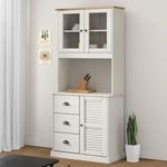 VIGO fehér tömör fenyőfa magasszekrény 78x40x175 cm fotó