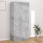 betonszürke szerelt fa ruhásszekrény 90 x 52 x 200 cm fotó