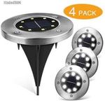 Disk Light 4 db napelemes, leszúrható 8 LED-es kerti lámpa fotó