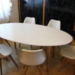 Skandináv design étkező asztal + 6 darab szék fotó