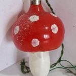 GOMBA, 8cm - RETRO KARÁCSONYFADÍSZ ÜVEGBŐL !!! fotó
