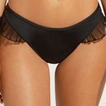Calzedonia SBR1779 Singapore fekete brazil fazonú magas combfelvágás bikini alsó csípőnél fodros M fotó