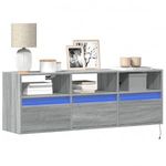 szürke sonoma színű fali TV-szekrény LED-del 130x31x45 cm fotó