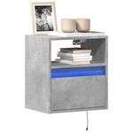 2 db betonszürke fali TV-szekrény LED-del 41 x 31 x 45 cm fotó