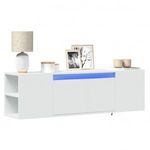 fehér falra szerelhető TV-szekrény LED-lámpákkal 135x31x39, 5 cm fotó