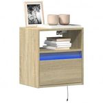 2 db sonoma tölgy színű fali TV-szekrény LED-del 41x31x45 cm fotó