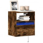 2 db füstös tölgy fali TV-szekrény LED-ekkel 41 x 31 x 45 cm fotó