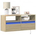 sonoma tölgy színű fali TV-szekrény LED-ekkel 100x31x45 cm fotó