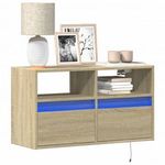 sonoma tölgy színű fali TV-szekrény LED-ekkel 80x31x45 cm fotó
