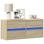 sonoma tölgy színű fali TV-szekrény LED-ekkel 100x31x45 cm fotó