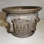 Antik, 1700-as évek, barokk rézmozsár! Német vagy francia, nagyon ritka! - 1ft! Nincs minimálár!!!! fotó