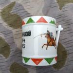Világháborús 1914-15 porcelán bögre Huszár 1Ft No min! fotó