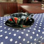 Mázas kerámia csónak alakú csésze fotó