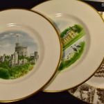2 DB KASTÉLY LÁTKÉPES + 1 DB TÁJKÉPES NAGY PORCELÁN TÁL EGYBEN X fotó