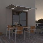krémszínű kézzel kihúzható LED-es napellenző 300 x 250 cm fotó