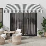antracitszürke-fehér LED-es kézi napellenző 300 x 250 cm fotó