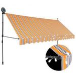 sárga és kék kézzel kihúzható LED-es napellenző 350 cm fotó