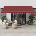 burgundi vörös kézzel kihúzható LED-es napellenző 450 x 300 cm fotó
