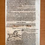 1703 Unikornis - Egyszarvú - korabeli fametszeten - a képzeletbeli állat tudományos leírásáva fotó