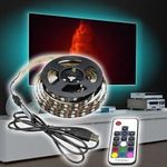 Színes LED TV háttérvilágítás, 4x50 cm USB RGB LED szalag fotó