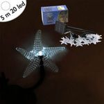 Napelemes karácsonyi LED fényfüzér - csillag alakú, 20 LED, hideg fehér / 5 m fotó