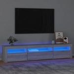 szürke sonoma színű TV-szekrény LED-lámpákkal 195x35x40 cm fotó
